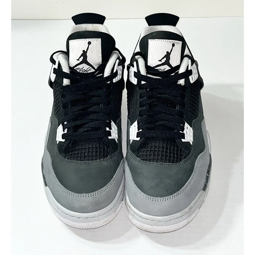 Air Jordan 4 Fear Sneakers Men's 10.5 Black Gray FQ8138-002 Retro Basketball